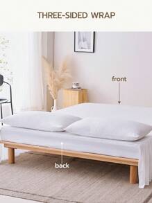 1 pièce Jupe de lit volantée de base, léger, style classique, doux et élégant 100% microfibre avec une chute de 38 cm, blanc. Pour les essentiels de literie de maison et de dortoir scolaire.