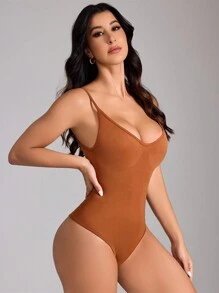 SHEIN 带内置胸垫的无缝瑜伽连体衣