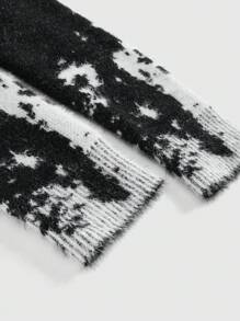 ROMWE MEN Street Life Herren Pullover mit Jacquardmuster und Slogan, geeignet für lässigen Trage im Herbst/Winter