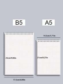 1pc Flip Top Wirebound Grid Notebook Valentine's Day, Valentines Wedding, Birthday - Multicolor - View 3