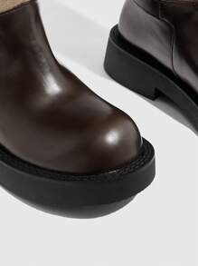 CUCCOO GRLICON 女士过膝靴，Y2K 风格，朋克摇滚，机车风，酷女孩，适合万圣节、圣诞节、派对场合 - 杏色 - 查看 11