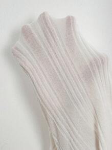 SHEIN EZwear Textured High Collar Thermal Top, Autumn/Winter Thermal - White - View 7