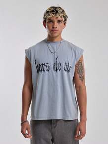 Musero Crew Neck Sleeveless Tank Top Graphic Print Street Style Tank Top Spring Summer Essentials - Blue - View 1