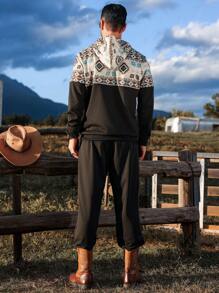 Manfinity Homme Men's Sweatsuit Set With Hood, Casual And Fashionable For Everyday Wear