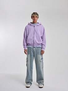 Musero Men Zip Through Acid Wash Hoodie - Multicolor - View 5