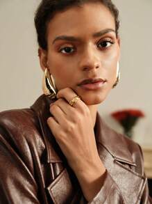 MOTF PREMIUM 2トーンメッキダブルループリング - マルチカラー - チェックする 2