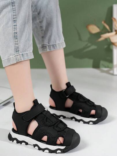 1 Pair Black Fashion Children Casual Sports Sandals