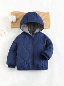 Cozy Pixies 男婴葫芦图案连帽长袖厚外套，适合秋冬季