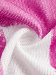 Blue Violet 艺术家女士 Y2K 棋盘格图案可爱卡哇伊开衫，适合秋冬季、假日、度假、春季、节日、春假、伊比沙岛 - 粉色 - 查看 5