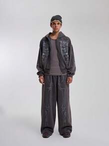 Musero 男士骷髅拉链连帽衫 - 彩色 - 查看 1