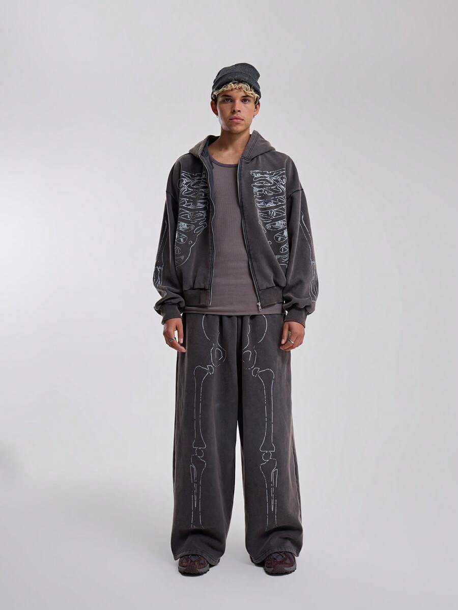 Musero 男士骷髅拉链连帽衫 - 彩色 - 查看 1