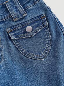 SHEIN MOD Women's Sexy Low Waist Skinny Stretch Flare Jeans, Blue - Medium Wash - View 3