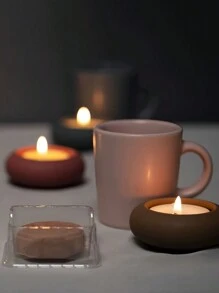 2PCS 3.5Inch Round Silicone Mold DIY Candle Holder Cement Tea Wax Cup Gypsum Terrazzo Epoxy Resin Decorative Candlestick Mold Christmas Gift Craft Making Supplies Holiday Decor Home Party Wedding Festival DIY Project - White - View 7