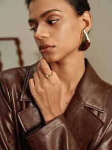 MOTF PREMIUM 2トーンメッキダブルループリング - マルチカラー - チェックする 6