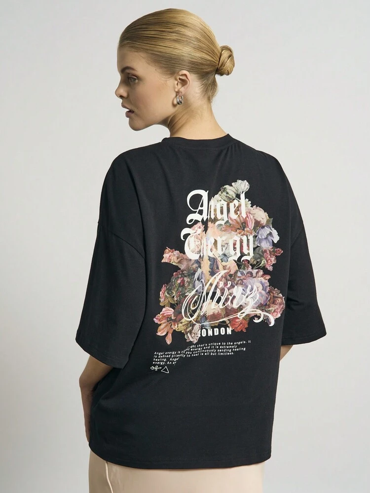 Angel Energy Graphic Oversized T-Shirt
