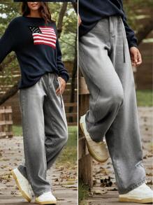 LanaWest Women's Straight Leg Loose Fit Casual Pockets Denim Jeans