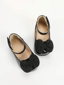 1 双全新时尚幼儿女童户外平底鞋，可爱宝宝初学走路鞋，舒适室内婴儿防滑鞋 - 黑色 - 查看 6