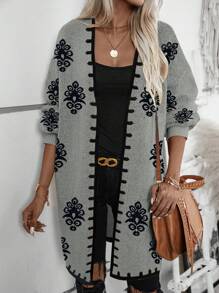 Chiquease Women's Retro Floral Pattern Cardigan Sweater - Multicolor - View 6