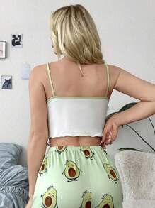 Comfy & Cute Avocado Design Women Pajama Top