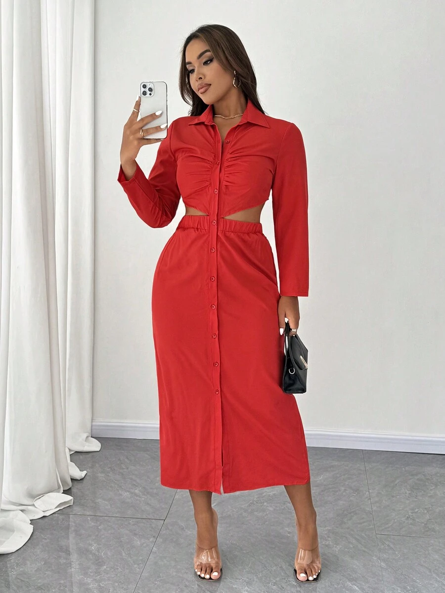 Celure Plus Size Women Cardigan With V-Neck Long Sleeve Cropped Sexy 2-In-1 Dress For New Year Clothes