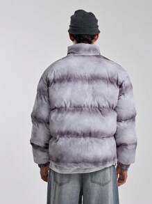 Musero Men Stand Collar Casual Winter Tie Dye Padded Coat - Multicolor - View 3