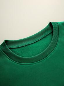 Manfinity Homme Men's Christmas Tree Pattern Fleece Crew Neck Casual Long Sleeve Sweatshirt - Green - View 3