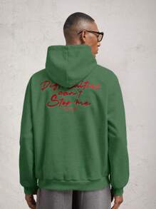 AKNOTIC Business Casual Sudaderas holgadas de manga larga con capucha, de punto, casuales, adecuadas para otoño e invierno, para hombres - Verde Oscuro - Ver 4