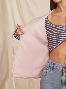 WESTFADE Chaleco/chaqueta acolchada con nudo delantero - Rosa - Ver 3
