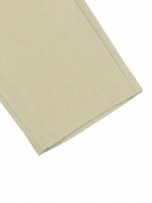 Manfinity Homme Men's Solid Color Straight Leg Loose Casual Trousers With Pockets - Khaki - View 6