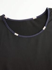 SHEIN Clasi Conjunto casual de talla grande de vestido sin mangas con bloques de color y cárdigan de manga larga de punto, primavera/otoño