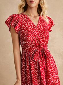 Poéselle 夏季女式花卉印花腰带连衣裙 - 彩色 - 查看 3