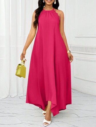 SHEIN Lady 节日连衣裙 夏季女士连衣裙 休闲长款吊带连衣裙