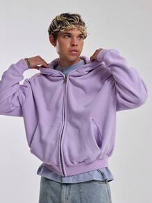 Musero Men Zip Through Acid Wash Hoodie - Multicolor - View 1