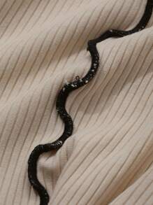 FRIFUL 女士休闲撞色滚边立领T恤，秋冬夏季长袖保暖内衬上衣