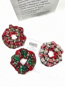 ROMWE 1 件圣诞发圈，雪花螺旋弹性发带（款式随机）