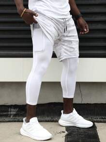 Manfinity Sport Corelite Pantaloni cargo da uomo aderenti con cintura elastica e coulisse, in stile boyfriend, stampa mimetica