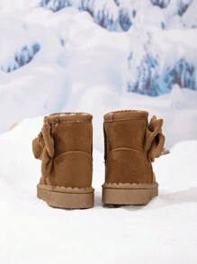Botas de nieve de felpa cálidas y a la moda para bebés en color caqui - Caqui - Ver 5