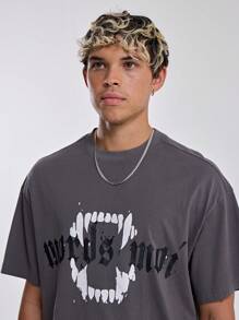 Musero Heren Oversized Grafische Bite T-shirt