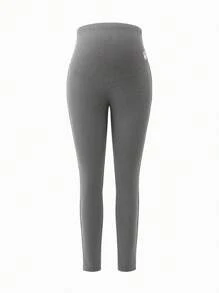 SHEIN 2 件套孕妇天鹅绒内衬打底裤（黑色和灰色），适合秋冬季 - 彩色 - 查看 11
