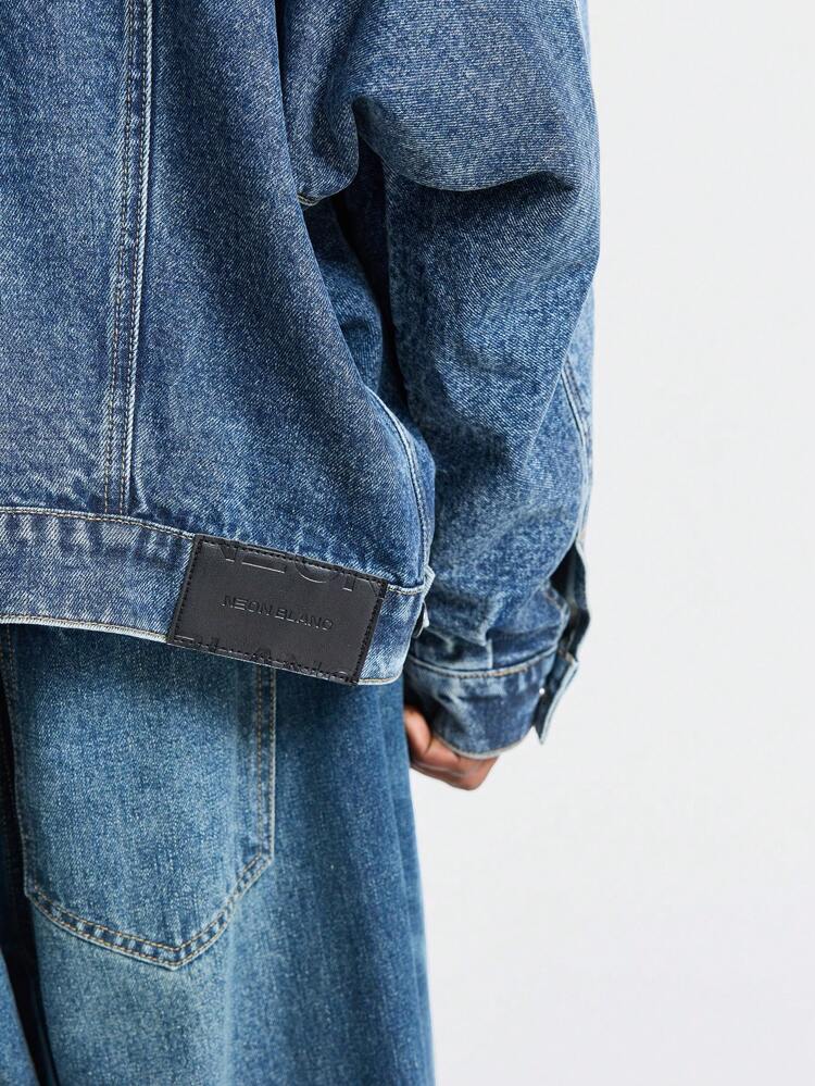 Men's Woven Loose Fit Street Fashion Long Sleeve Denim Jacket