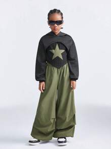 SHEIN Set de 3 piezas Conjuntos casuales con estampado de estrellas para niñas preadolescentes - Multicolor - Ver 5
