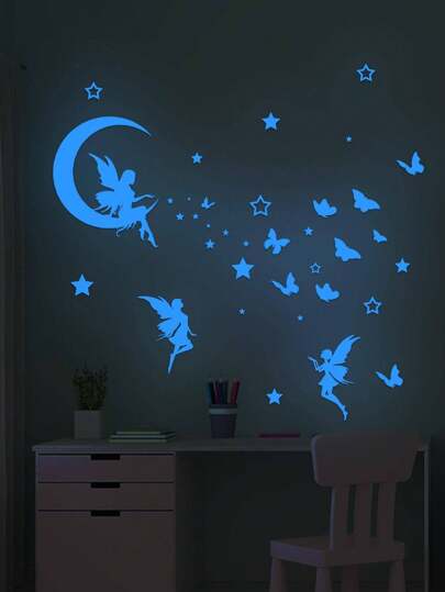 Glow In The Dark Butterfly Fairy Wand Decals Sticker, Kids Room Nursery ation Valentines Wedding, Birthday