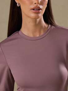 MUSERA Blusa de manga larga ajustada para salir, vacaciones, primavera, verano, otoño