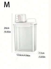 1 件多功能洗衣粉分配器，洗衣房用洗衣粉储存盒，浴室收纳，透明亚克力粉盒，用于存放洗衣珠、洗涤剂柔顺剂漂白粉苏打或宠物食品 - 無色 - 查看 6