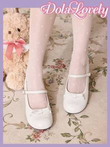 Dola Lovely Tacones altos con puntera redonda, decorados con moño y en unicolor, ideales para uso diario y salidas nocturnas, perfectos para Año Nuevo, Día de San Valentín y otras festividades