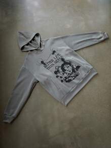 PAVTROS Manfinity Streetrush Men's Casual Person Graphic Print Pocket Sweatshirt - Grey - View 4