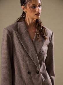 MUSERA 老钱女士西装外套，优雅商务休闲风，适合夏季、春季、假期、毕业舞会、婚礼、生日等场合。 - 咖啡棕 - 查看 4