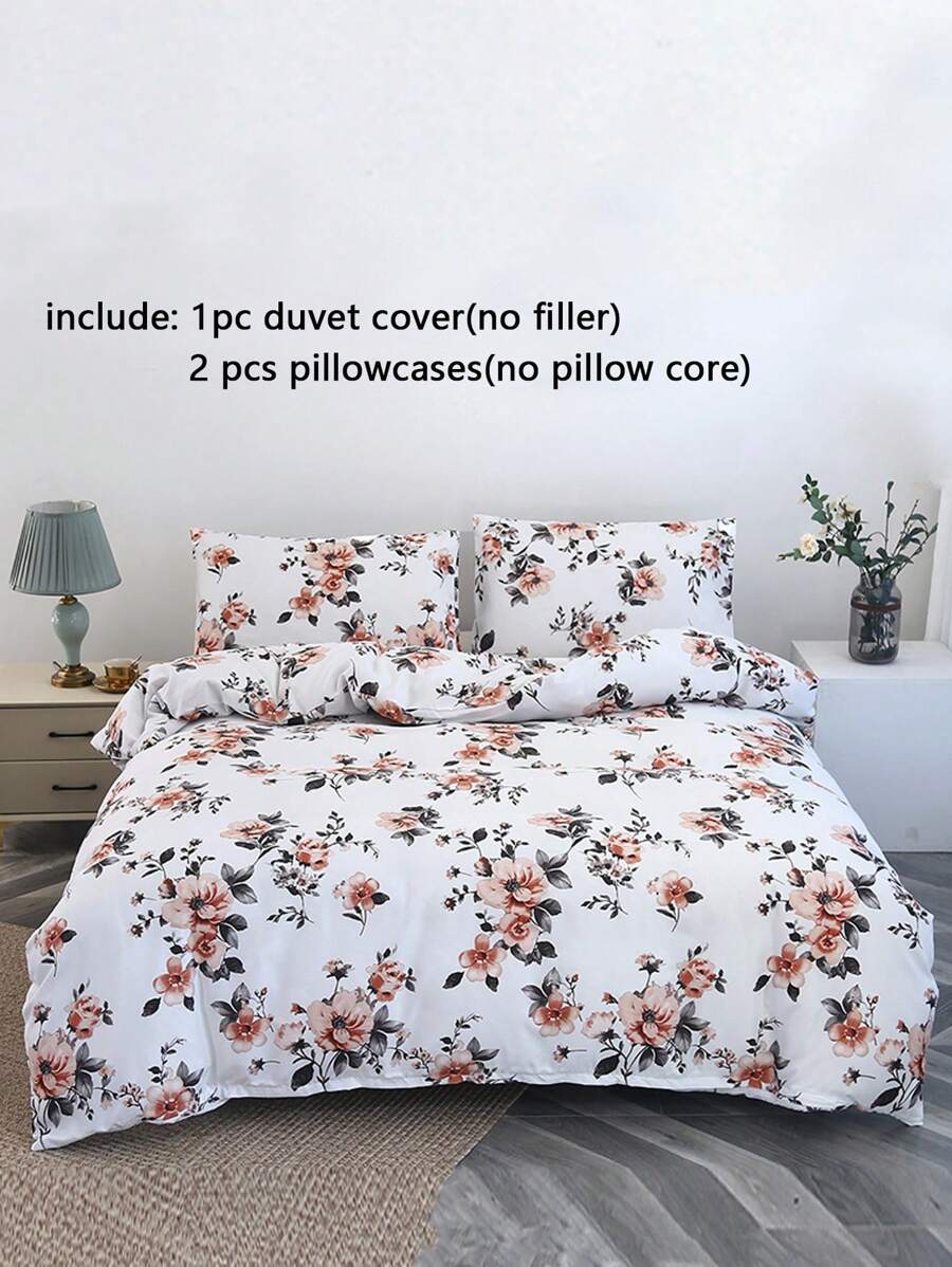 All Over Print Simple Duvet Cover Set, Casual Home Goods For Daily Use