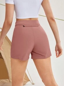 In My Nature Women's Letter Print Pocket Drawstring Waist Outdoor Shorts Hiking Women Clothes - Pink - View 7