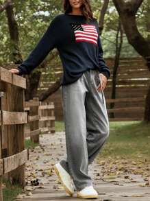 LanaWest Women's Straight Leg Loose Fit Casual Pockets Denim Jeans